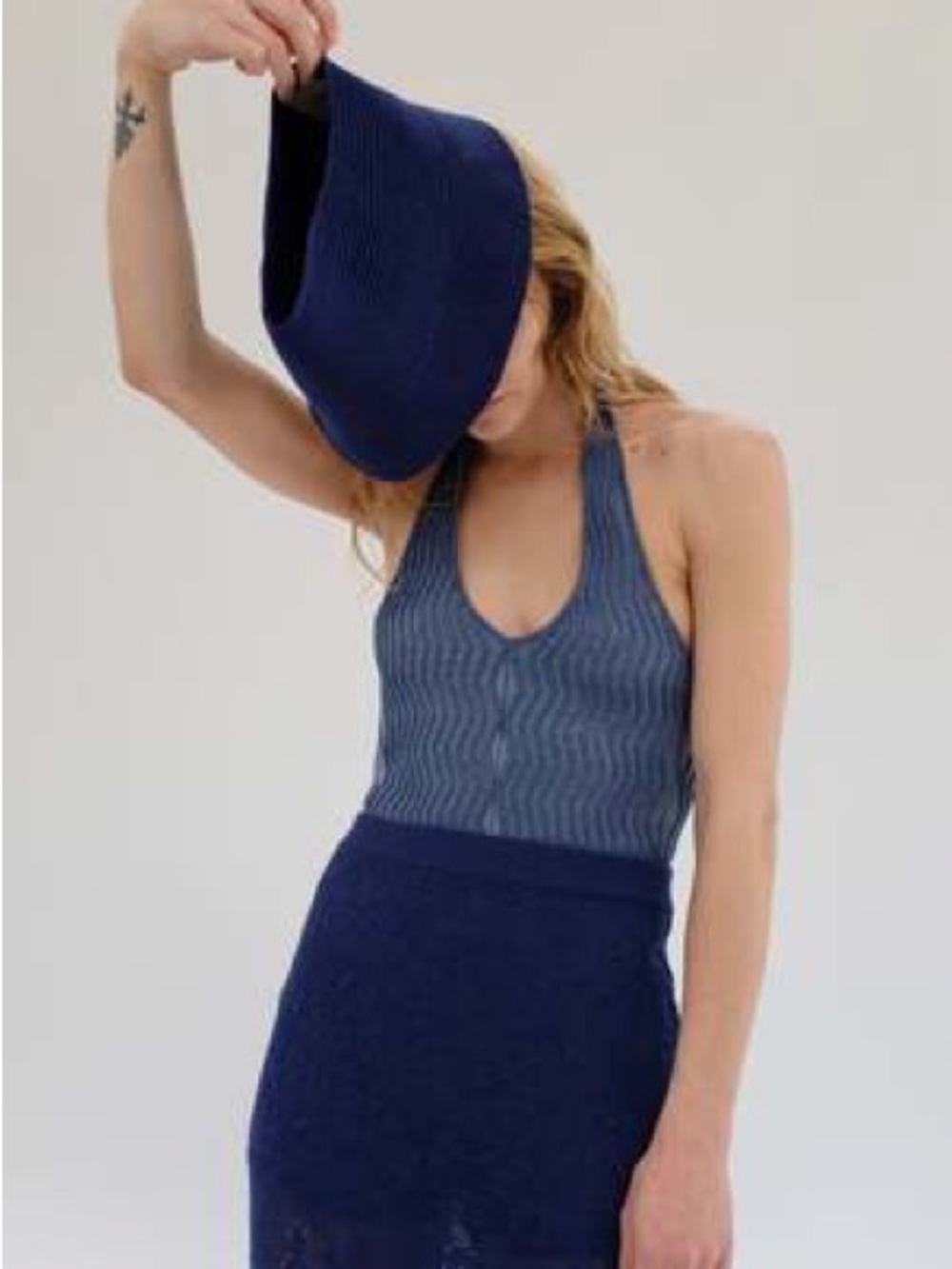 Beklina Blue Halter One-Piece Swim Romper - Picture 8 of 8